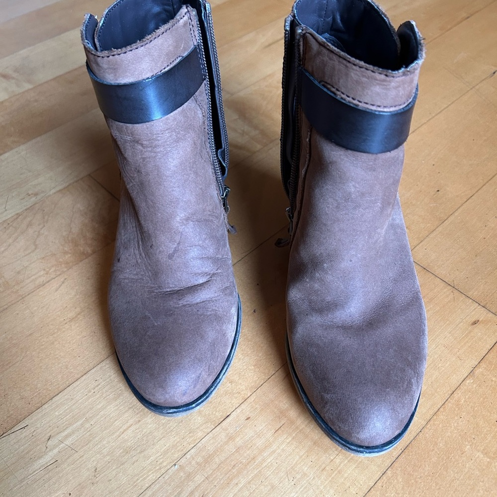 Franco Sarto Brown and Black Ankle Booties